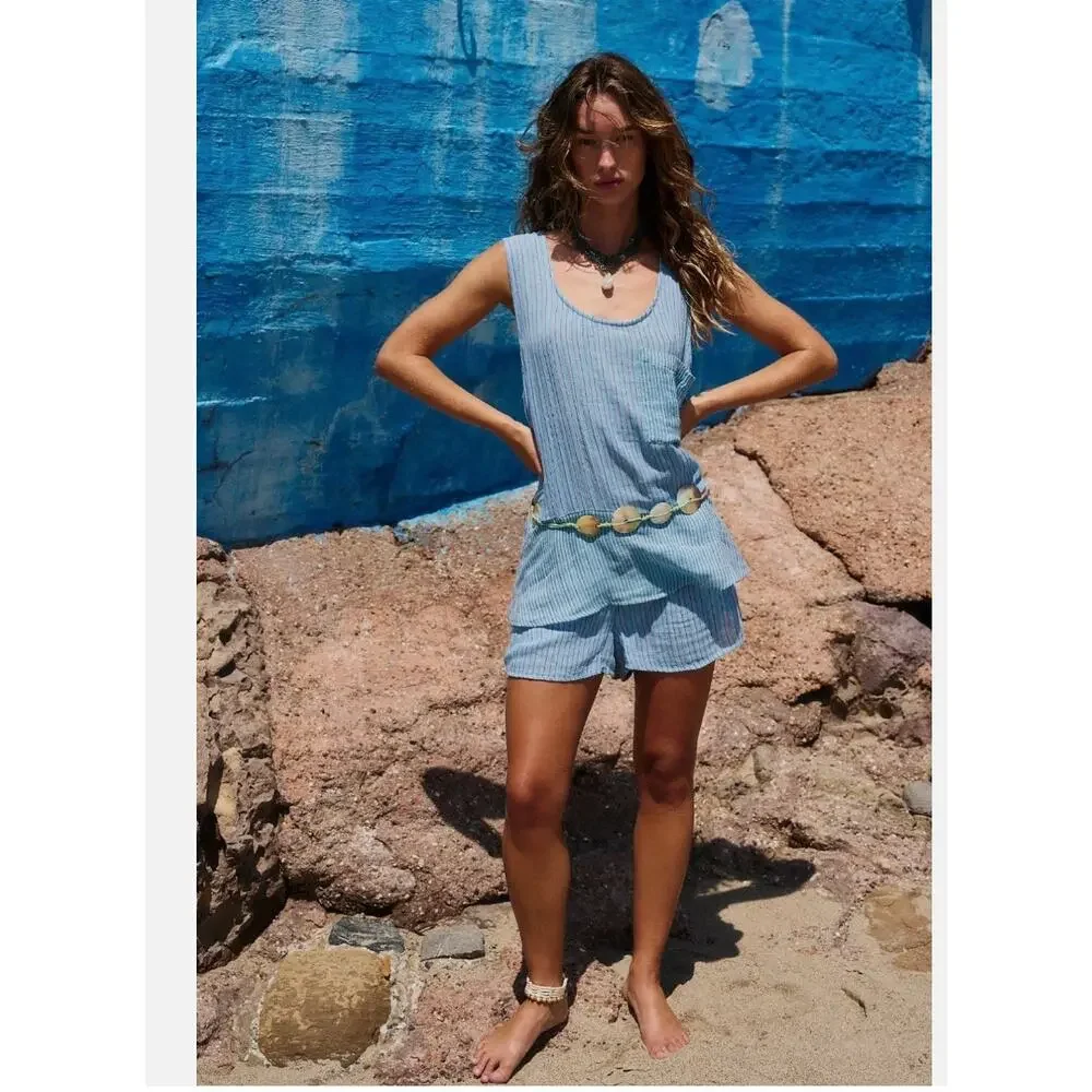 Free People Free Est Coastal Boho Beachy Matching Set Small